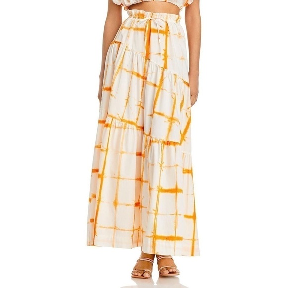 SWF Revolve Anthropologie Sunscape Tie Dye Tiered Maxi Skirt size medium NWT - Picture 2 of 6